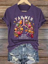 Women'S Casual Short-Sleeve T-Shirt With Lung Cancer Awareness Print "Every Breath Is Connected To Faith"