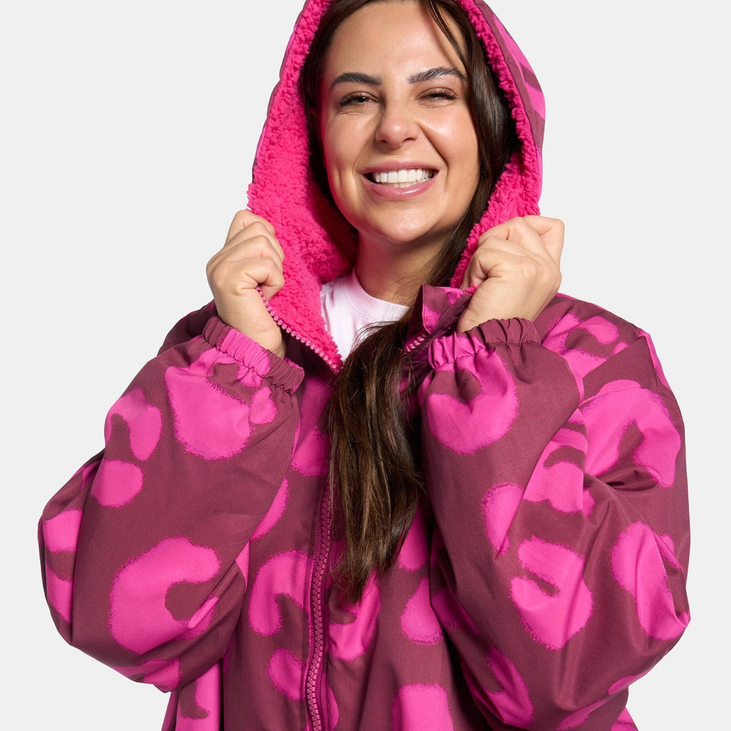 Peignoir de Séchage Imperméable Coupe-Vent, Robe de Changement Doublée Polaire Sherpa Douce, Manteau Veste à Capuche Surdimensionné à Manches Longues pour Enfants, Adultes, Hommes, Femmes, Surf, Plage, Natation, Restez au Sec