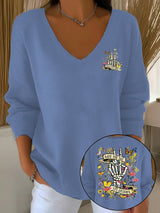 🔥Buy 3 Get 15% Off🔥Women's  Flower skull hand gesture Of WDNC Club We Do Not Care Menopause Perimenopause Print    Sweatshirt