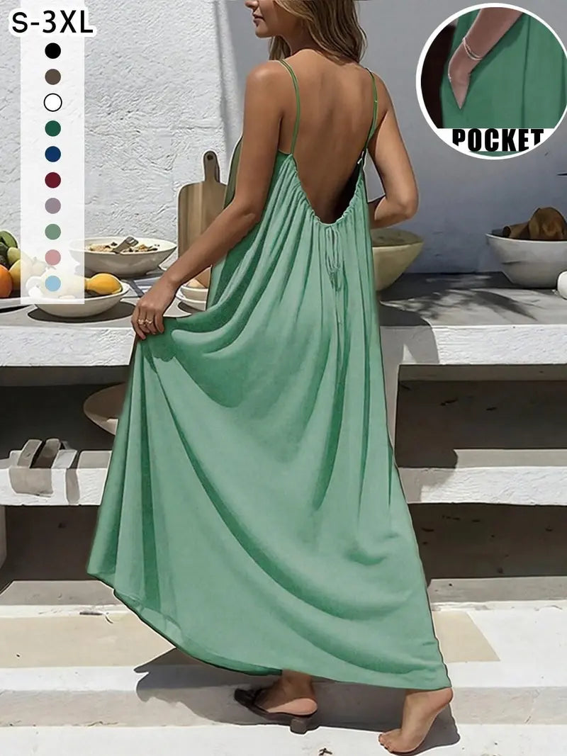 Nouvelle robe de nuit ample sans dos pour femme, robe de pyjama, tenue d'intérieur, chemise de nuit, débardeur long, vêtements pour femmes, plusieurs couleurs et tailles disponibles