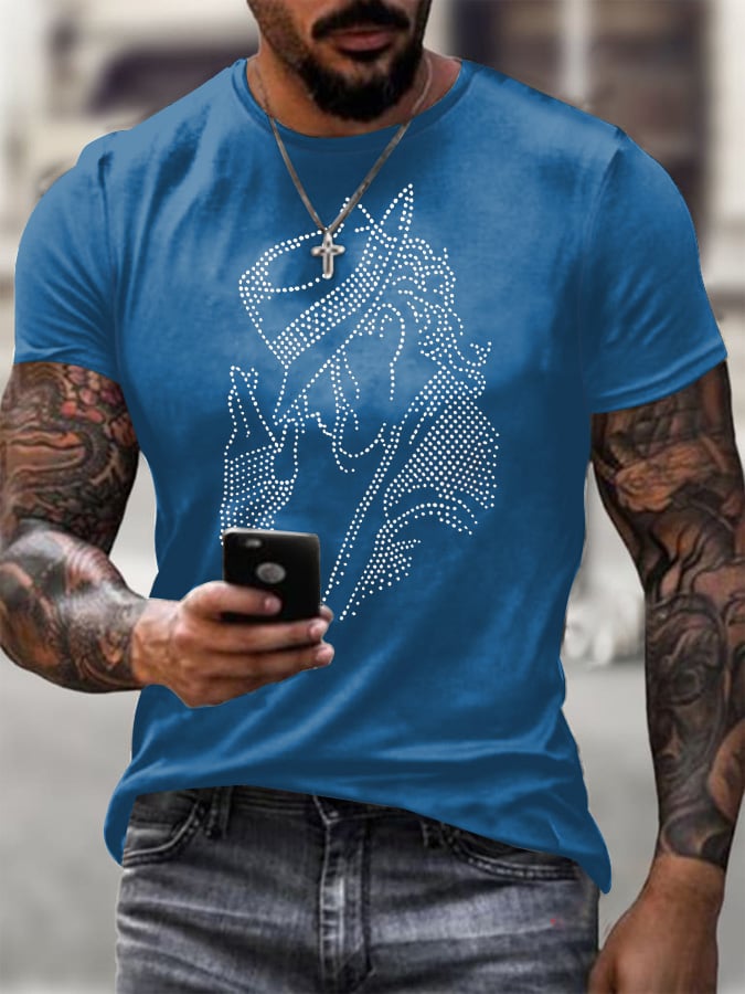T-shirt casual da uomo stampata