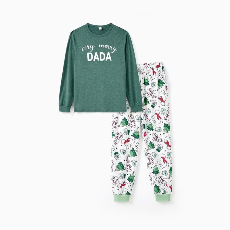Pigiama Natalizio Morbido ed Elastico Coordinato per Famiglia Set a Maniche Lunghe Pigiama Fantasia MAMA&DADA per Donne Uomini Coppie Adulti Bambini, Pigiama Carino, Pigiama Comodo, Resistente alle Fiamme, autumntok, wintertok, BFCM Early Bird