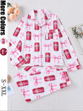 Ensemble pyjama Dr Pepper pour femme, vêtement de nuit à manches longues imprimé soda, cadeau homewear doux et confortable pour l'automne et l'hiver