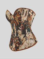 Top modellante floreale da donna, corsetto alla moda con chiusura a lacci, modellante controllo pancia da donna, modellante regolabile