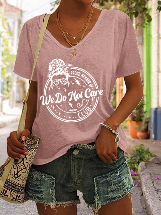 T-Shirt da donna con scollo a V, stampa divertente "Proud Member Of Club Menopause Perimenopause" in stile retrò