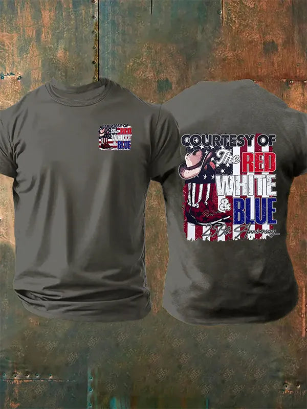 T-Shirt Da Uomo "Courtesy Of Red White And Blue, 250° Anniversario Della Libertà"