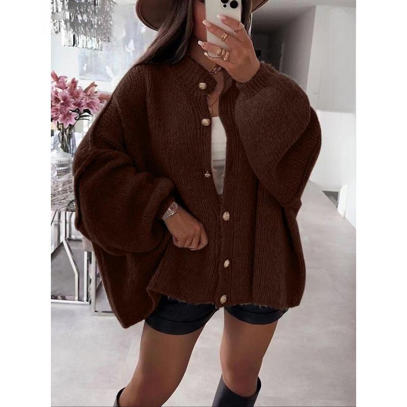 Gilet en tricot torsadé uni pour femme, à boutons, manches longues, ouvert devant, à porter au quotidien en automne et en hiver