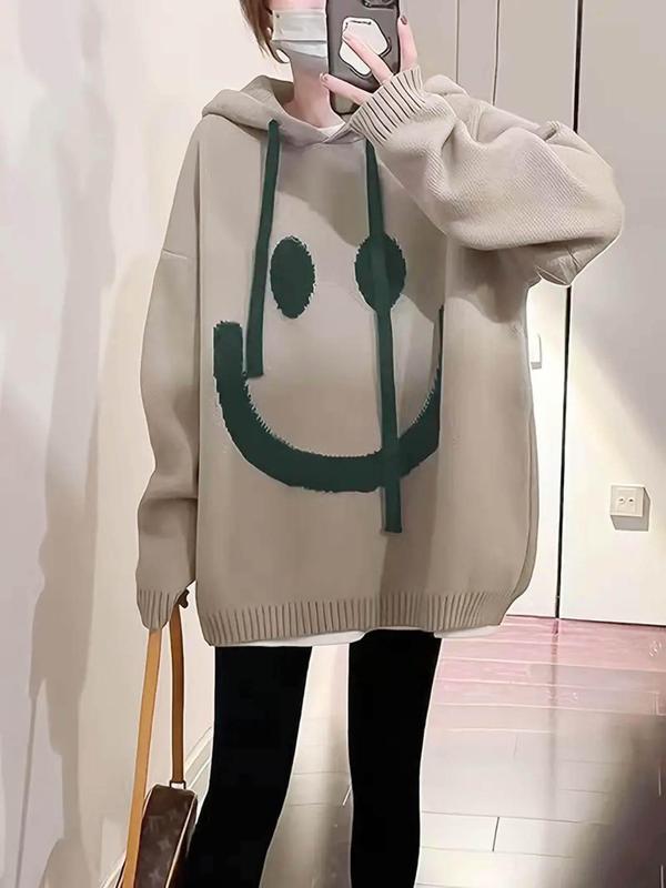 Felpa con cappuccio stampata cartoni animati da donna, felpa casual alla moda a maniche lunghe con coulisse per tutti i giorni, vacanze e attività all'aperto, maglieria da donna per autunno e inverno, maglioni da donna