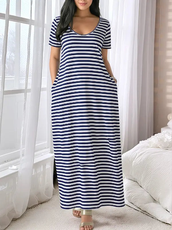 Chemise de nuit longue pour femme, imprimé léopard café, vêtements de nuit décontractés à manches longues et col rond avec poches, vêtement d'intérieur doux et confortable pour toutes les saisons