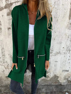 Giacca casual a maniche lunghe con cerniera e collo tondo