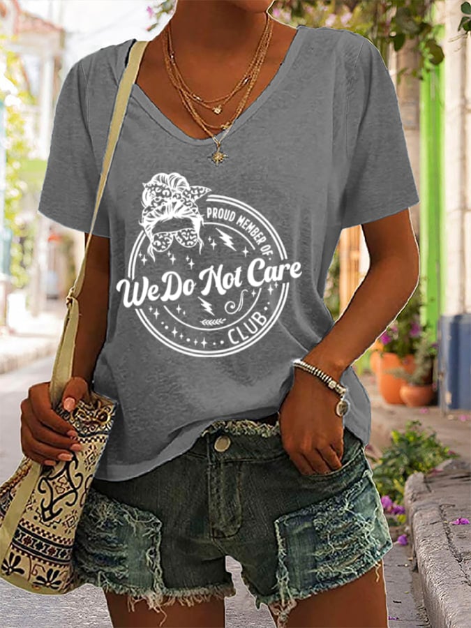 T-Shirt da donna con scollo a V, stampa divertente "Proud Member Of Club Menopause Perimenopause" in stile retrò
