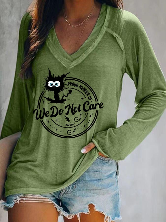 Women's  V-neck Retro Funny Proud Member Of  Club Menopause Perimenopause Print T-Shirt