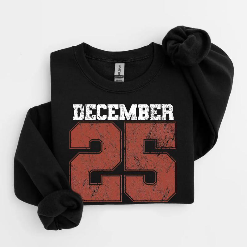 Felpa natalizia retrò, maglietta 25 dicembre, abbigliamento natalizio, magliette natalizie da donna, girocollo natalizio, regalo di Natale, maglione invernale