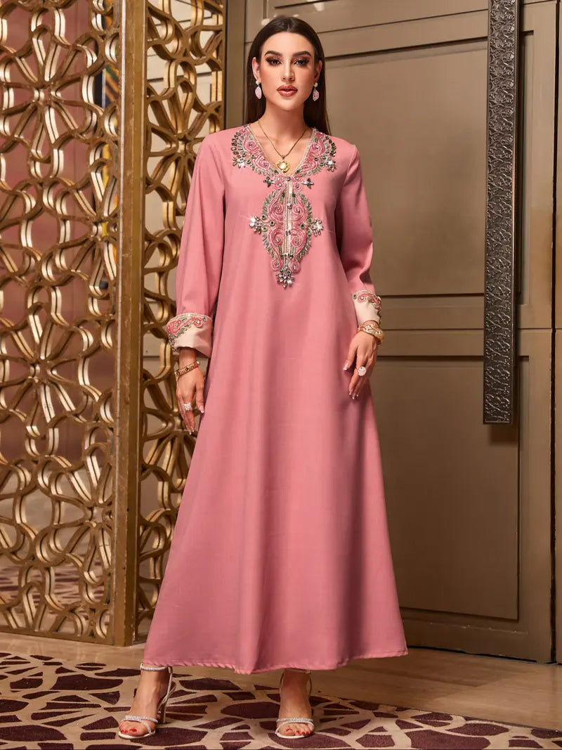 Elegante Abito da Sera Ricamato Abbigliamento Formale, Elegante Vestito da Festa, Abiti Classici e Sobri