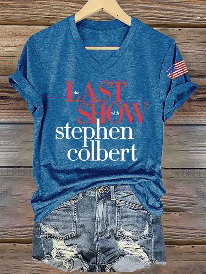 🔥Buy 3 Get 15% Off🔥V-Neck Retro Last Show Print T-Shirt