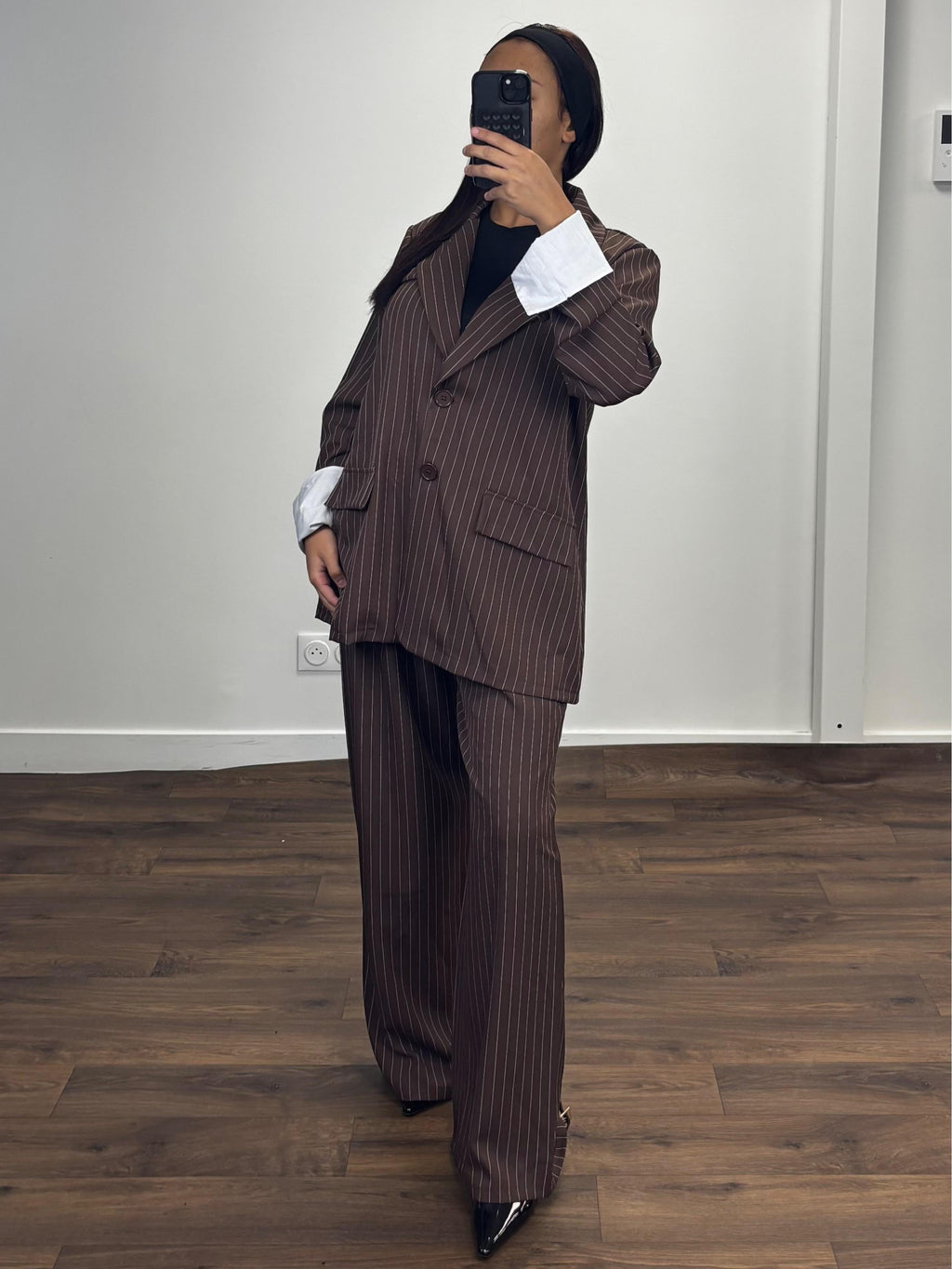Striped blazer set