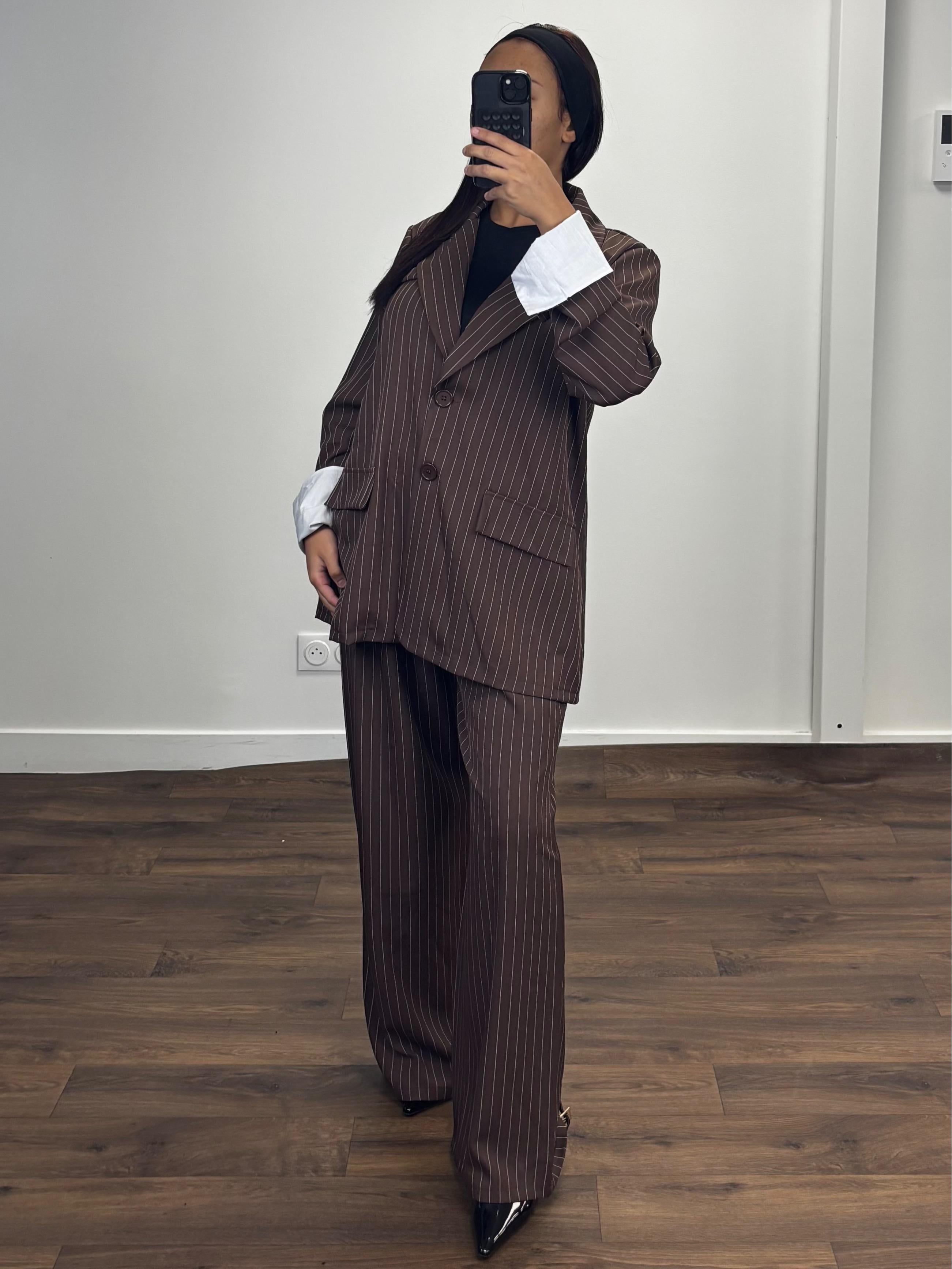 Striped blazer set