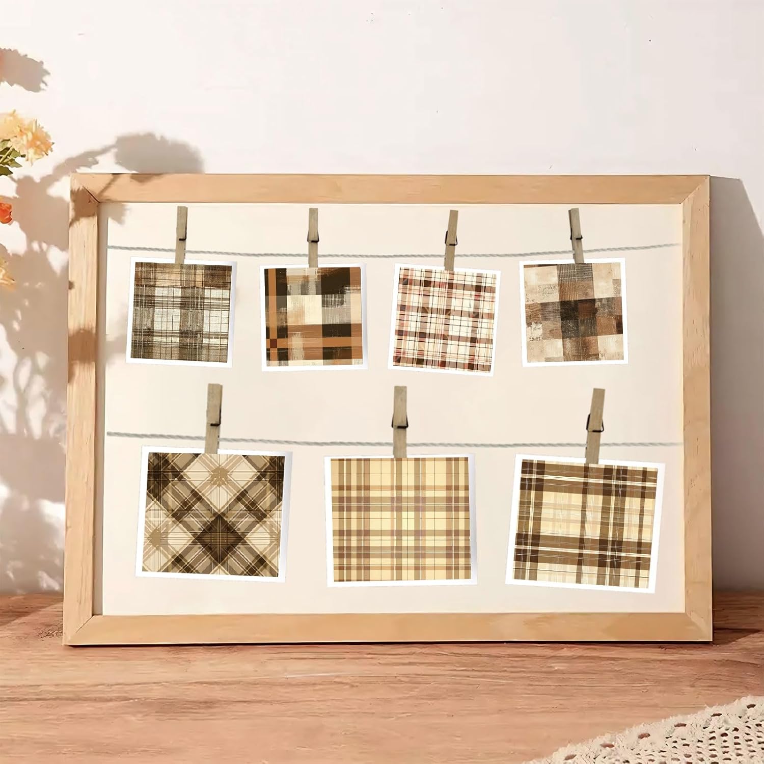 Vintage Plaid Scrapbook Paper Pad, 6" x 6", 24 Sheets/ 12Designs Single-Sided DIY Decorative Paper Sheets, Geometric Patterned Paper For Craft Lovers