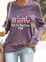Women's  Retro Funny Proud Member Of  Club We Do Not Care Menopause Perimenopause Print  Knitted Tops