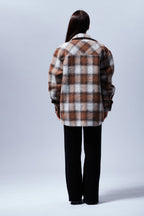 Wool checked coat