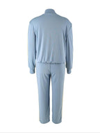 Ensemble deux pièces pour femme avec haut patchwork et pantalon large, ensemble décontracté à manches longues et pantalon pour usage quotidien, vêtements d'été pour femmes