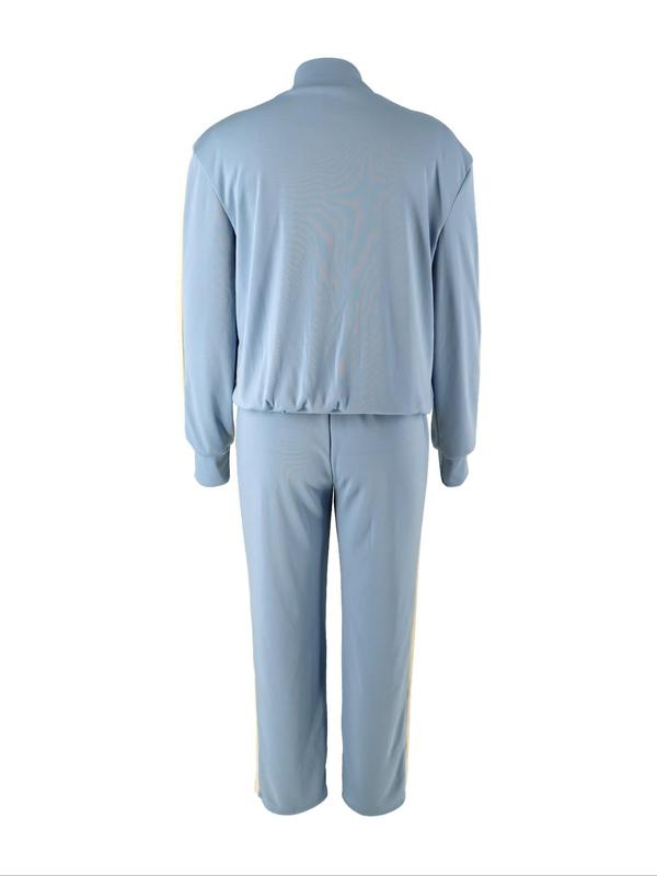 Ensemble deux pièces pour femme avec haut patchwork et pantalon large, ensemble décontracté à manches longues et pantalon pour usage quotidien, vêtements d'été pour femmes
