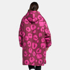 Peignoir de Séchage Imperméable Coupe-Vent, Robe de Changement Doublée Polaire Sherpa Douce, Manteau Veste à Capuche Surdimensionné à Manches Longues pour Enfants, Adultes, Hommes, Femmes, Surf, Plage, Natation, Restez au Sec