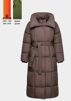 Veste longue boutonnée ceinturée, déperlante