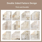 12x12 Vintage Scrapbook Paper, 24 Sheets/24 Designs Double-Sided Floral Patterned Paper for DIY Card Making Photo Album Journal Decor