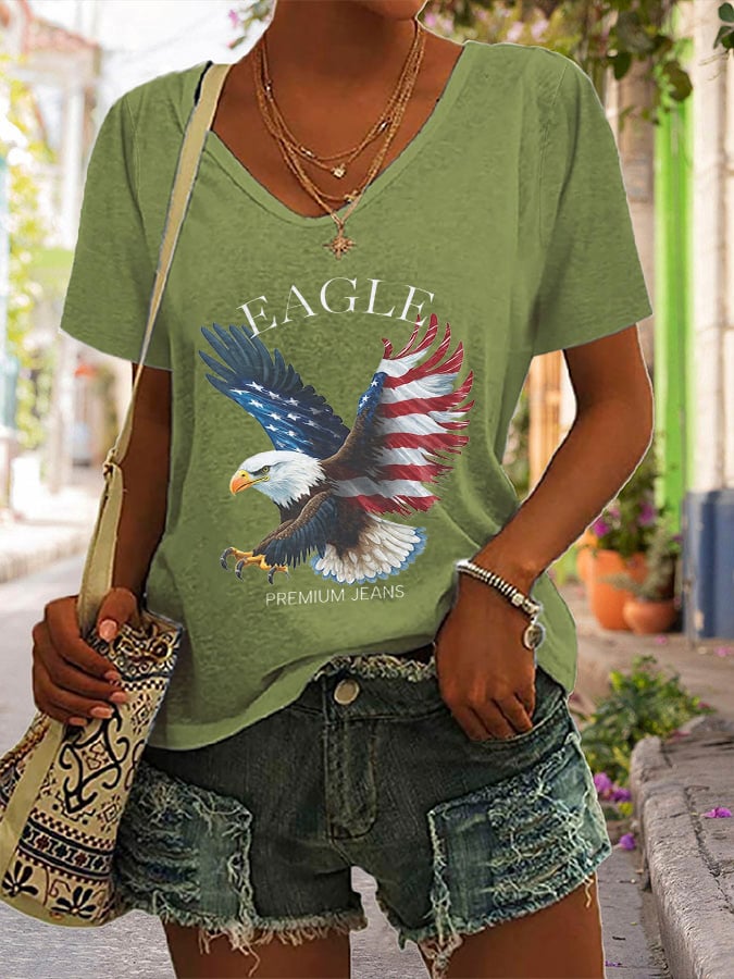 🔥Buy 3 Get 15% Off🔥V-Neck Retro Premium Jeans Print T-Shirt