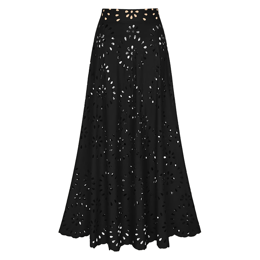 Costume da bagno intero/Due pezzi nero con ferretto e ritagli