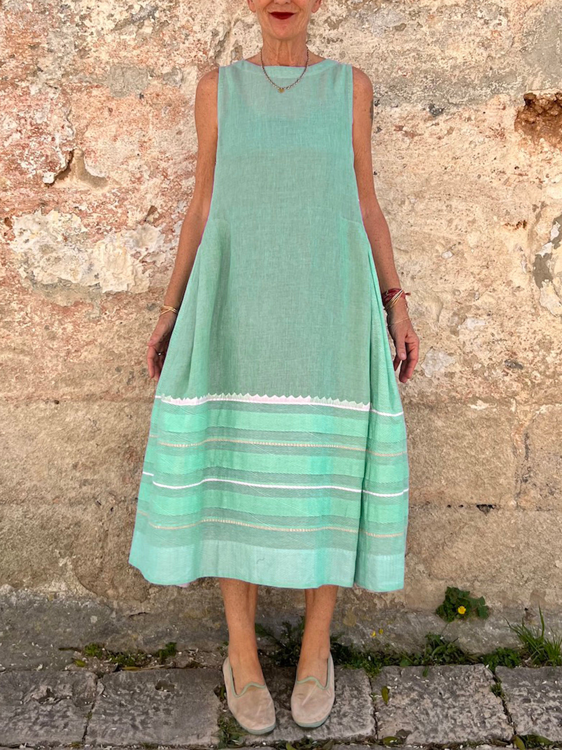 Robe décontractée sans manches imprimée pour femme