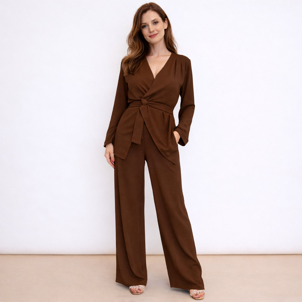 [2026.COUTURE] Spring, Completo Pantaloni E Maglia Incrociata