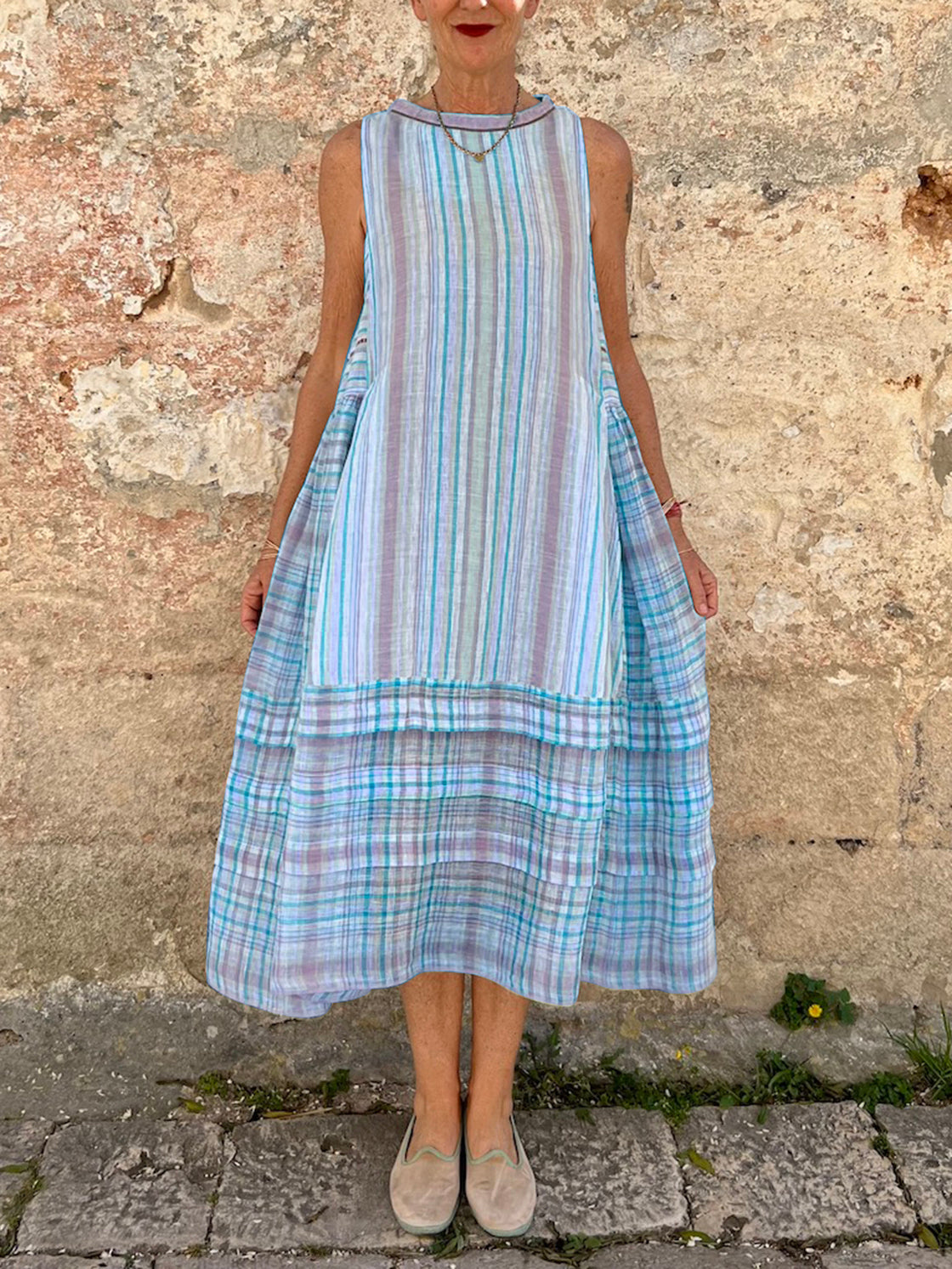 Robe décontractée sans manches imprimée pour femme