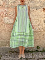 Robe décontractée sans manches imprimée pour femme