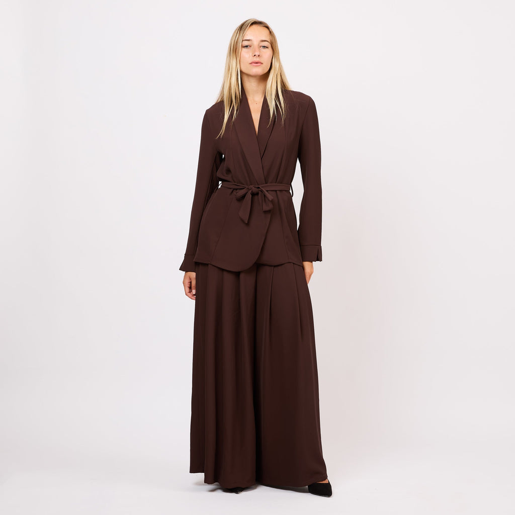 [2026.COUTURE]Completo in tessuto fluido con blazer e pantaloni a palazzo
