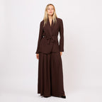 [2026.COUTURE]Completo in tessuto fluido con blazer e pantaloni a palazzo
