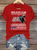Women's  THIS IS MY FLAG Print T-Shirt