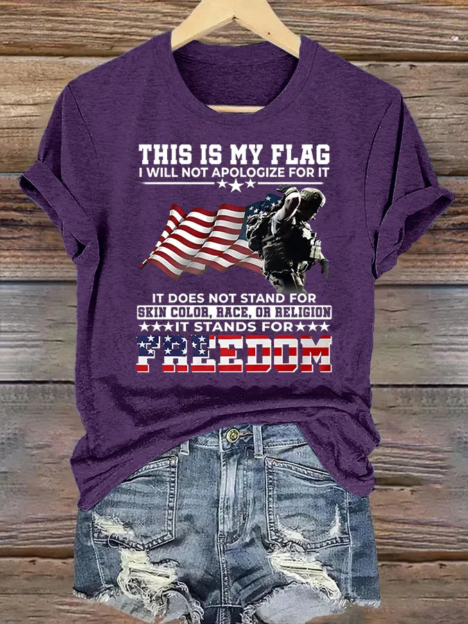 T-shirt da donna con stampa THIS IS MY FLAG