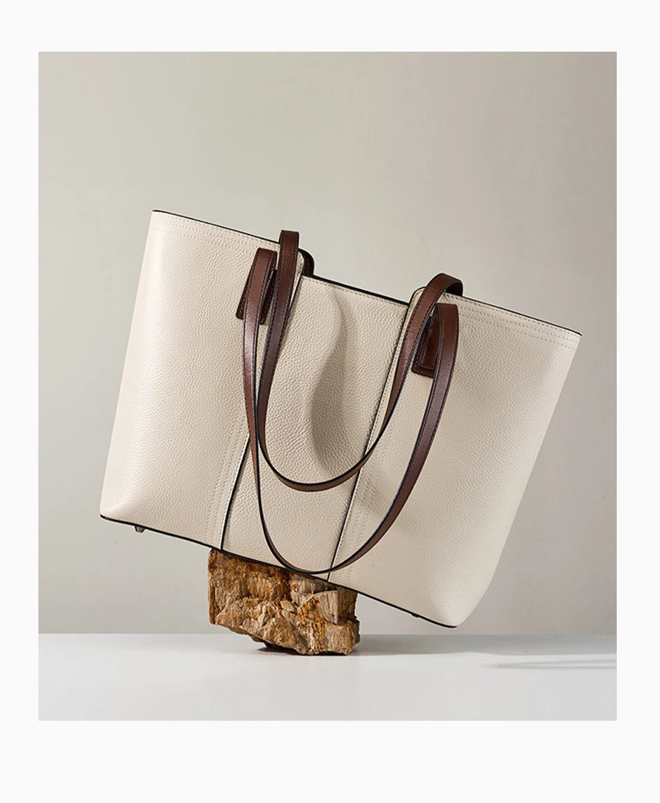 Borsa Tote da Lavoro Classica Grande da Donna in Vera Pelle