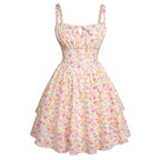 Mini-robe Corset Fleurie, Style Décontracté et Vacances
