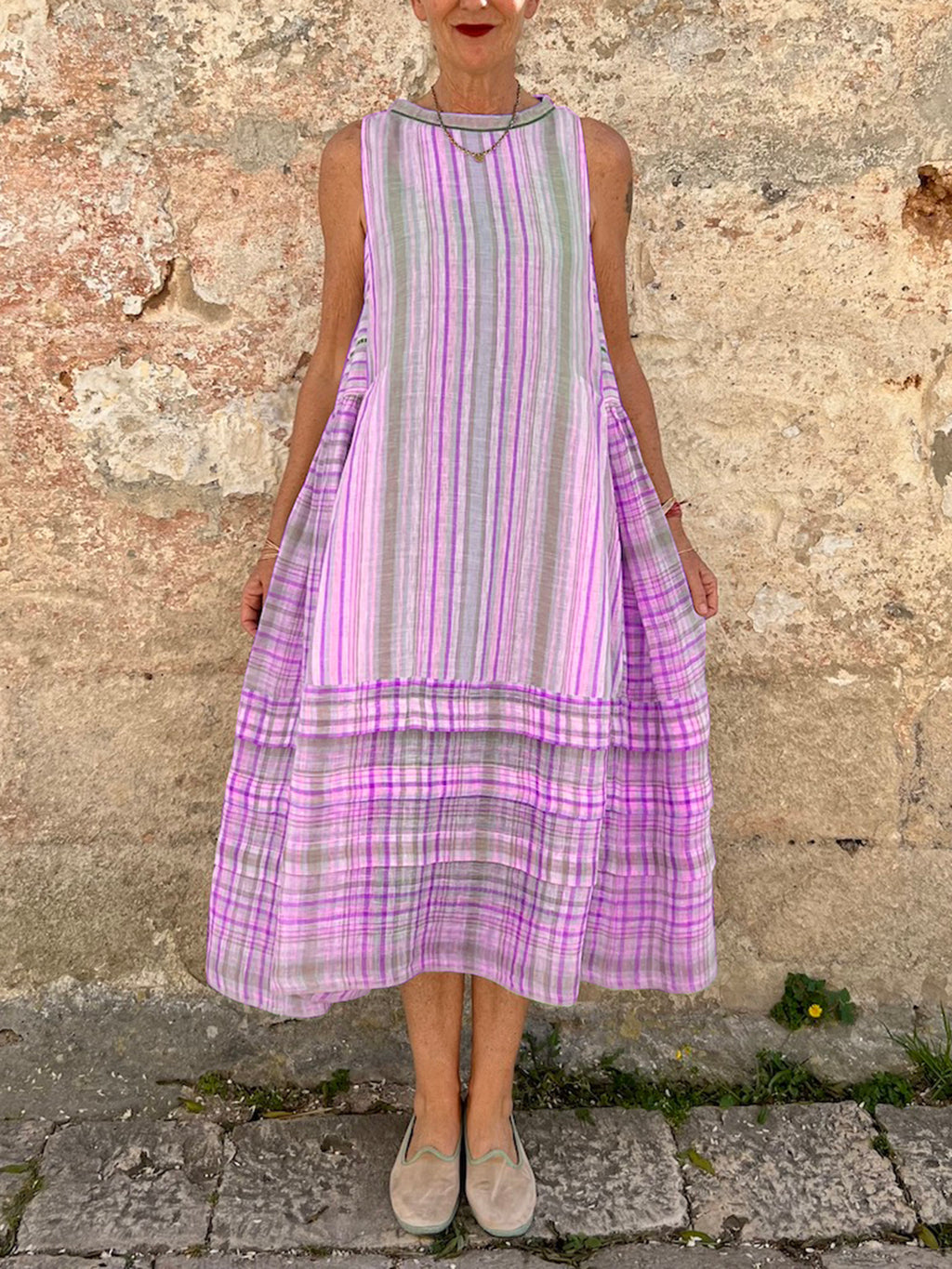 Robe décontractée sans manches imprimée pour femme