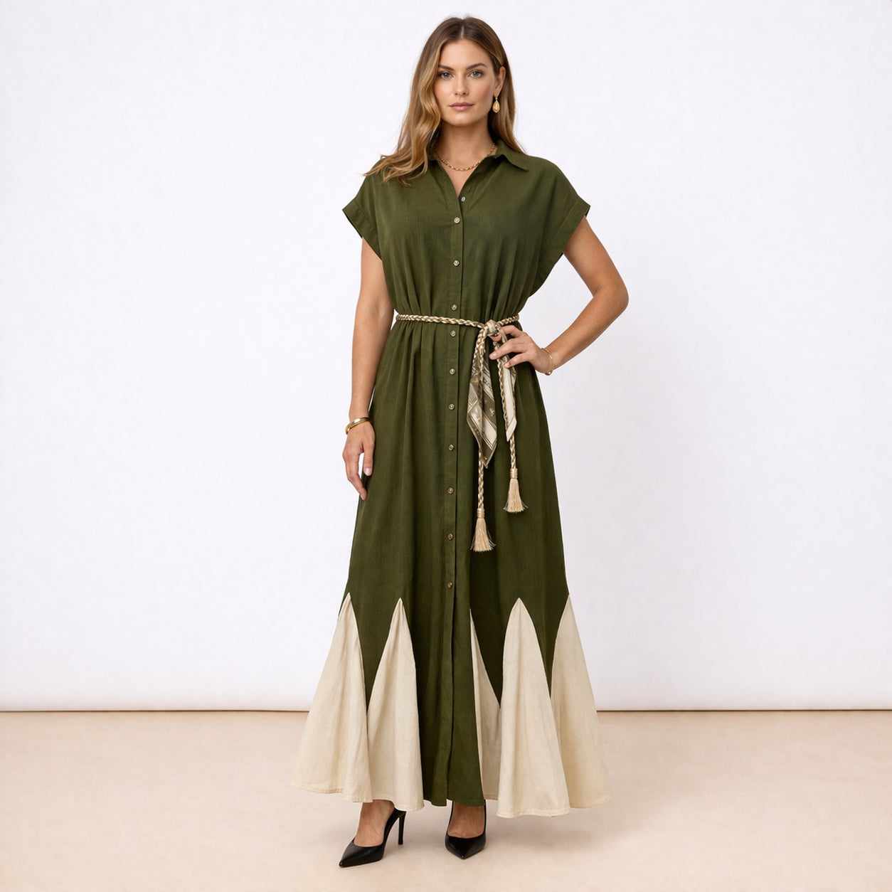 [2026.NOHO] Linen Shirt Dress with Rope Belt