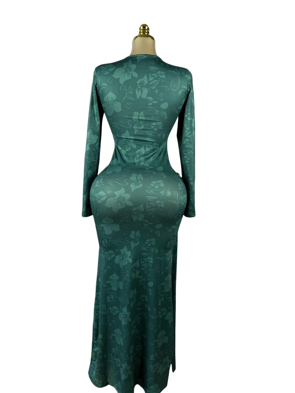 Women's O-Neck Long Sleeve Maxi Prom Dress