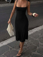 Women's Basic Solid Color Bodycon Slip Dress