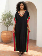 Robe longue décontractée pour femme Kaftan Oversize Chic Bohème Robe de maison Vêtements de plage Maillot de bain Cache-maillot Vêtement d'intérieur Bohème Été Vacances