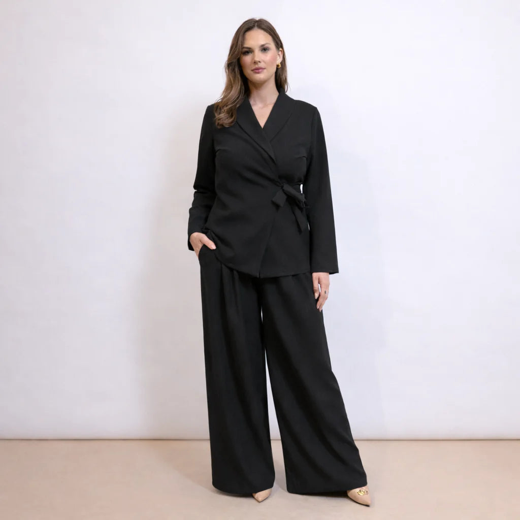 2026 Ensemble Blazer Ceinturé et Pantalon