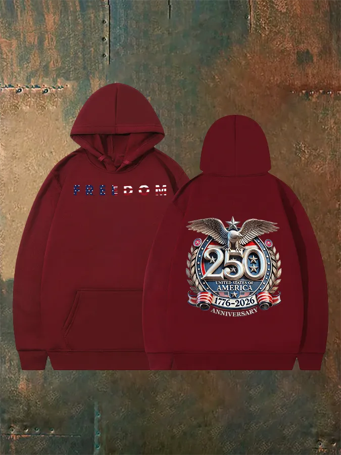 Unisex Felpa con cappuccio stampata 250° anniversario americano