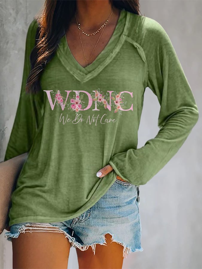 T-shirt stampata con scollo a V retrò divertente WDNC per menopausa e perimenopausa da uomo