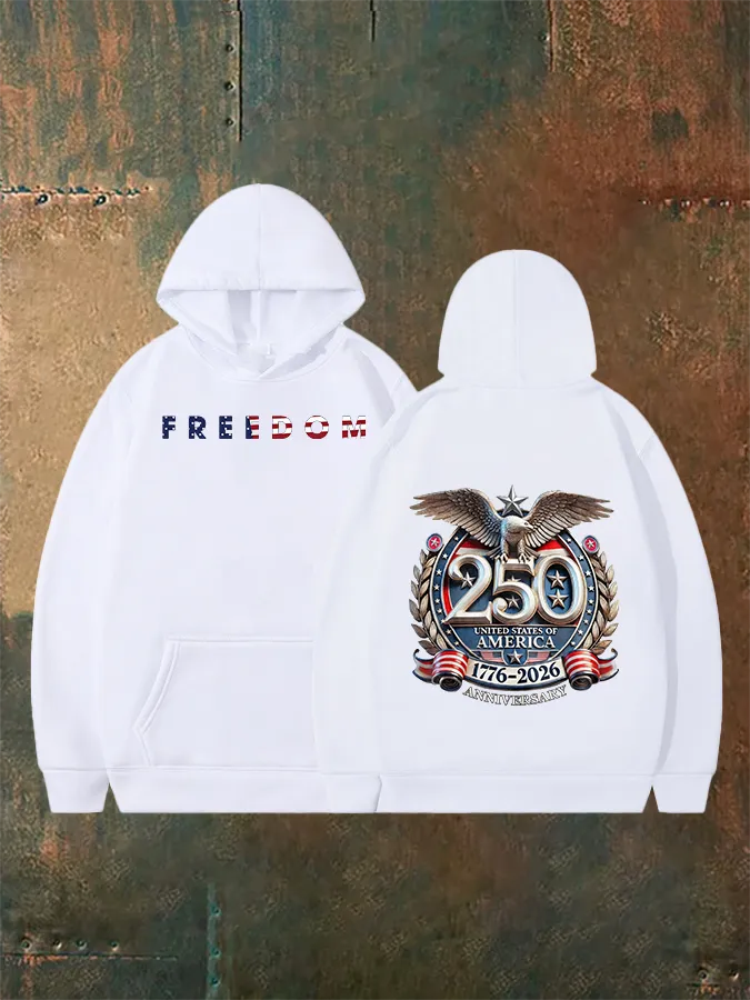Unisex Felpa con cappuccio stampata 250° anniversario americano